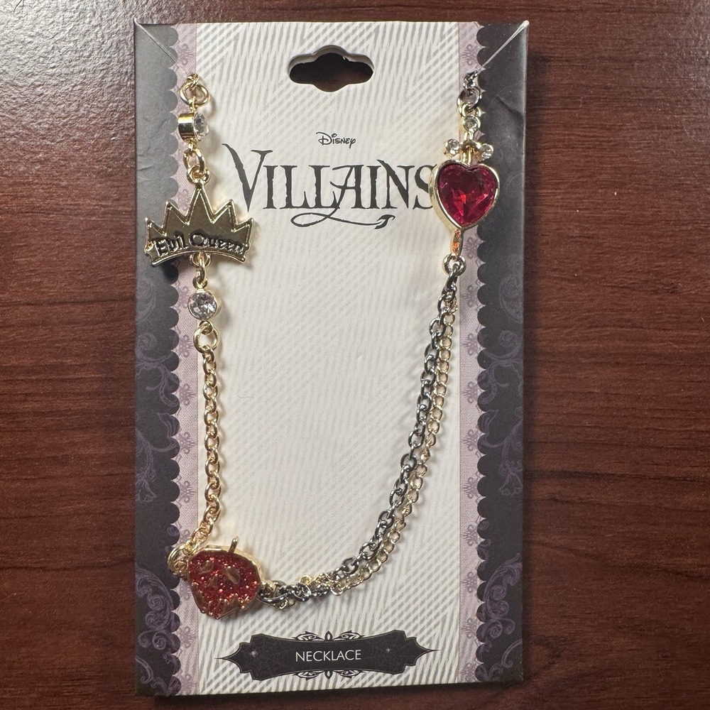 Disney Villains Evil Queen Snow White Cluster Charm 19” Mixed Metal Necklace New